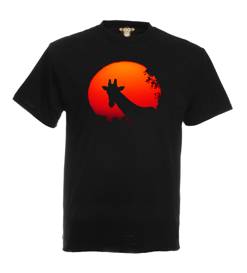 Pánské tričko - Žirafa - západ slunce