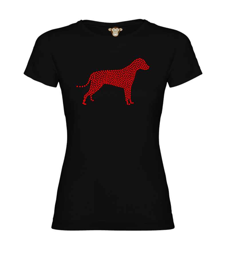 Dámské tričko - Pes ze srdíček